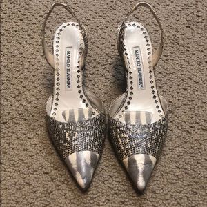 Snakeskin Manila Blahnik slingbacks 35